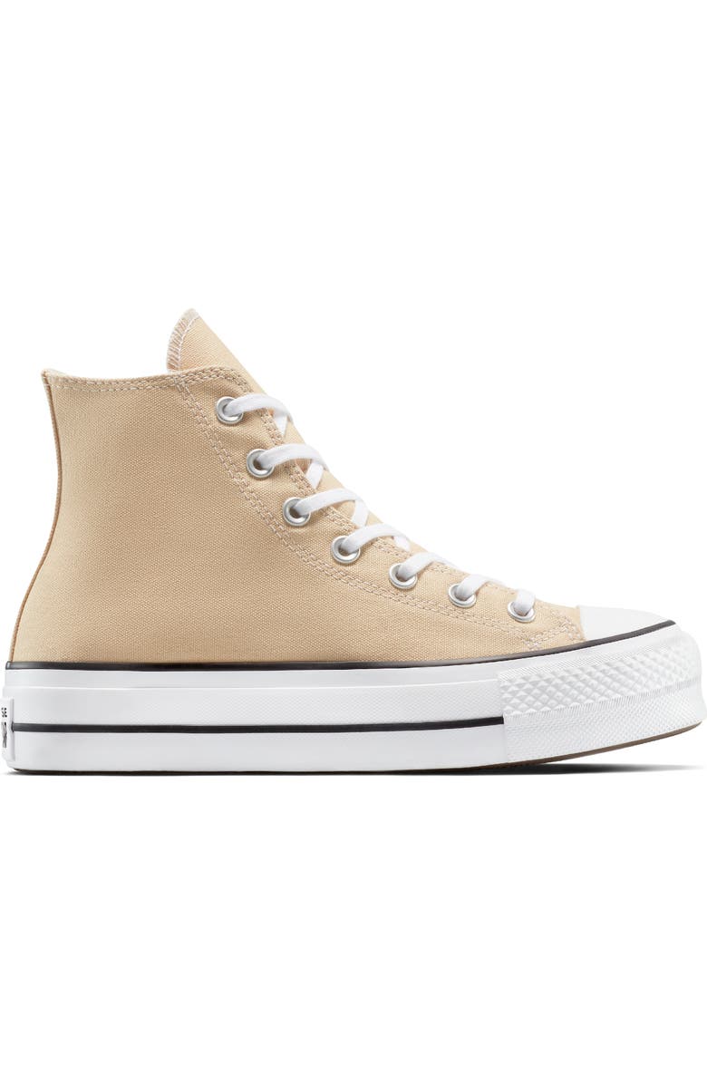 Converse Chuck Taylor All Star Lift High Top Platform Sneaker, Alternate, color, Coastal Dune / White/ Black