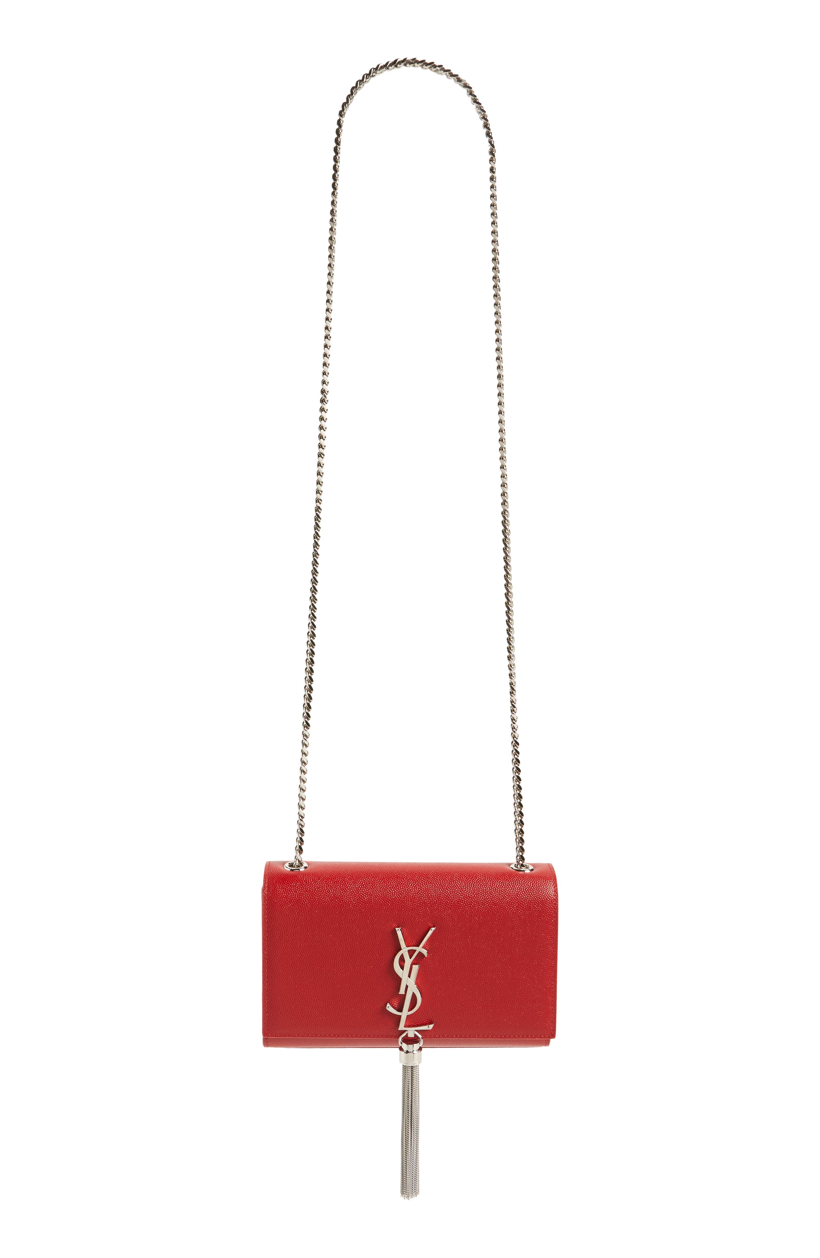 Saint Laurent Small Kate Textured Leather Crossbody Bag, Alternate, color, 
