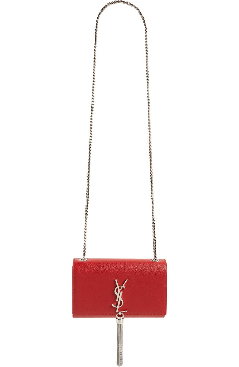 Saint Laurent Small Kate Textured Leather Crossbody Bag, Alternate, color,