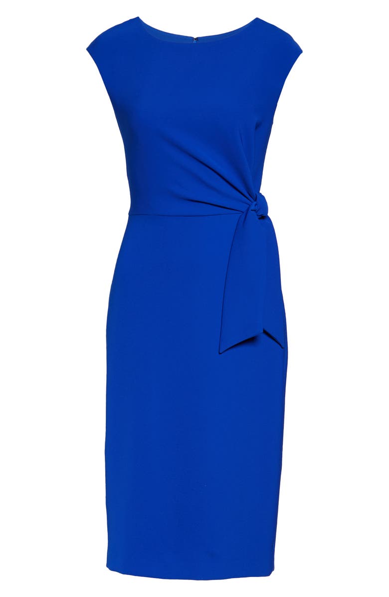 Tahari Cap Sleeve Crepe Sheath Dress, Alternate, color,