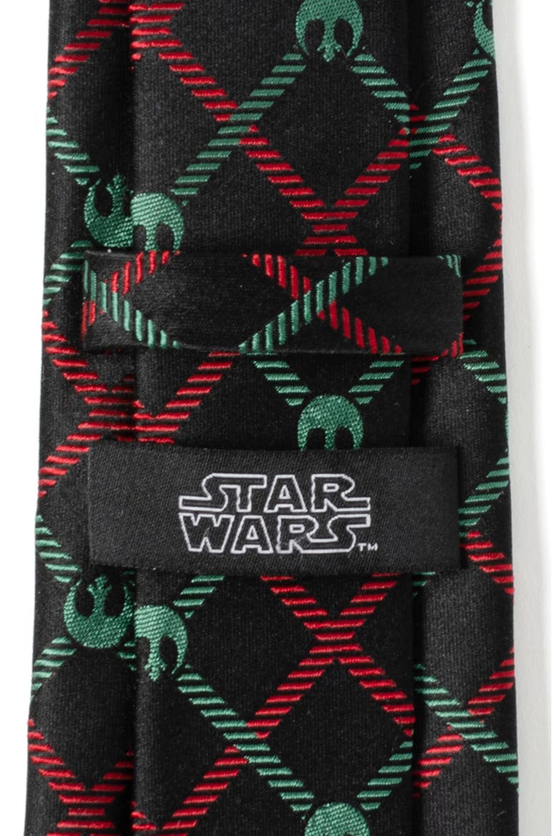 Star Wars Rebel Alliance Plaid Silk Blend Tie, Alternate, color, RED