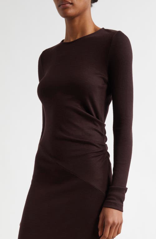Reiss Sloane Long Sleeve Wool Body-con Dress In Berry