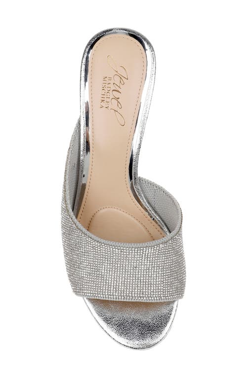 Jewel Badgley Mischka Haya Slide Sandal In Silver