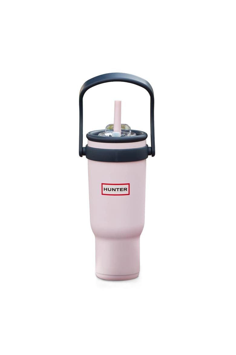 SwiftSip Hydration Stainless Steel Screw Top Tumbler with Flip Carry Handle, Main, color, Barely Pink