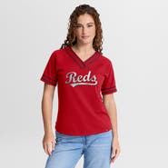 FANATICS Women's Fanatics Red Cincinnati Reds Diva Race Ahead Raglan V-Neck T-Shirt