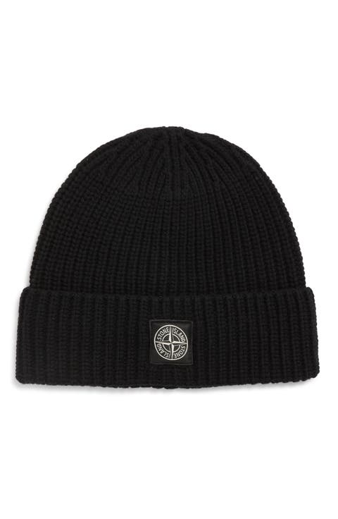 Logo Patch Virgin Wool Rib Beanie