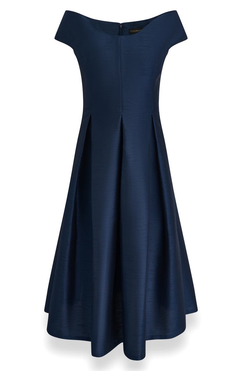 Donna Karan New York Off the Shoulder Dupioni Cocktail Dress, Alternate, color, Nightfall