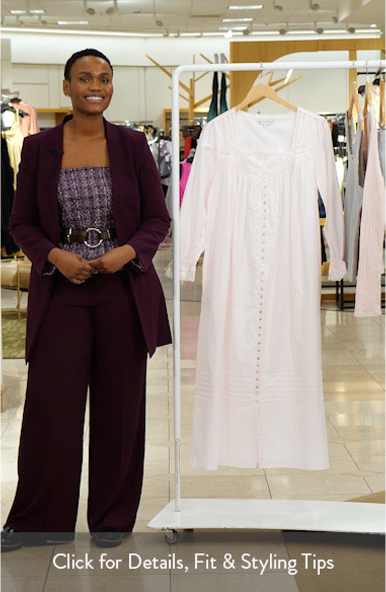 Long Sleeve Cotton Lawn Nightgown, sales video thumbnail