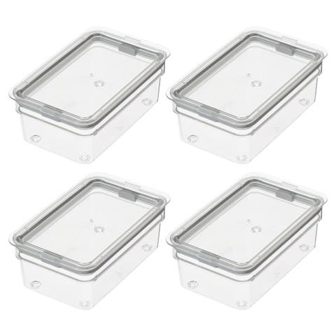 Medium Food Storage Bin with Airtight Lid - Set of 4 - Clear