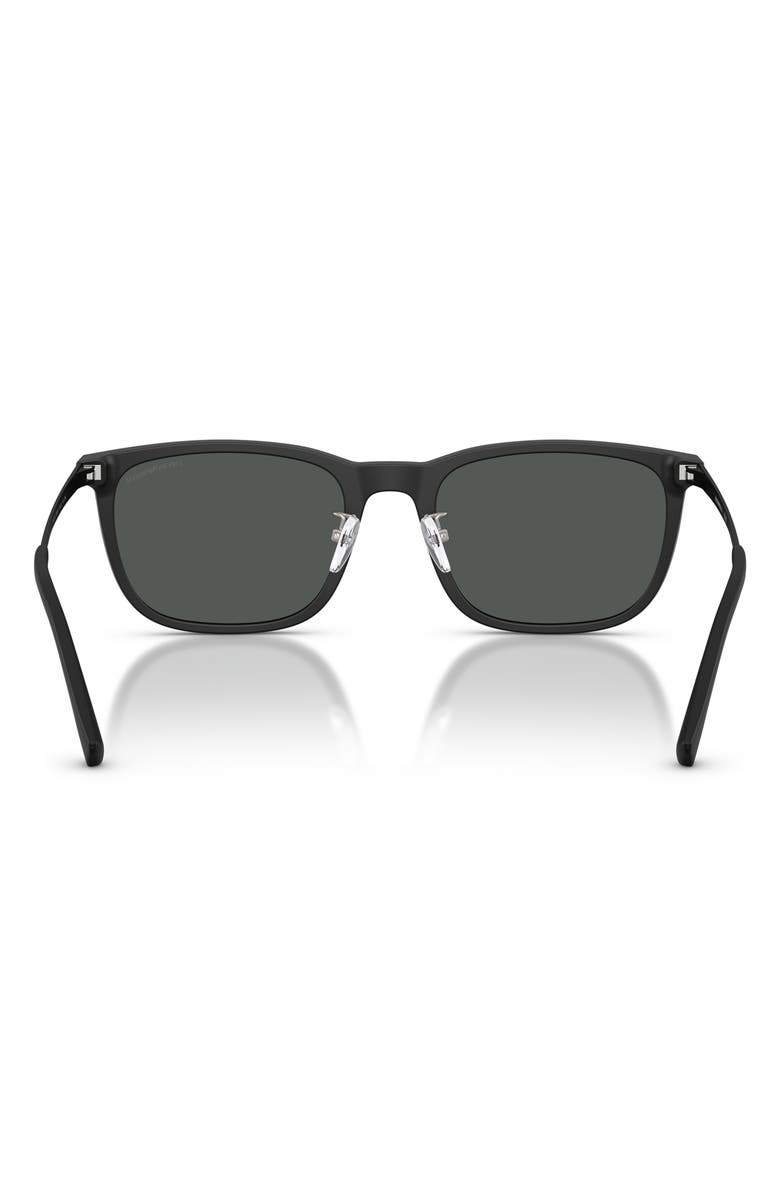 Emporio Armani 56mm Square Sunglasses, Alternate, color, Matte Black / Dark Grey
