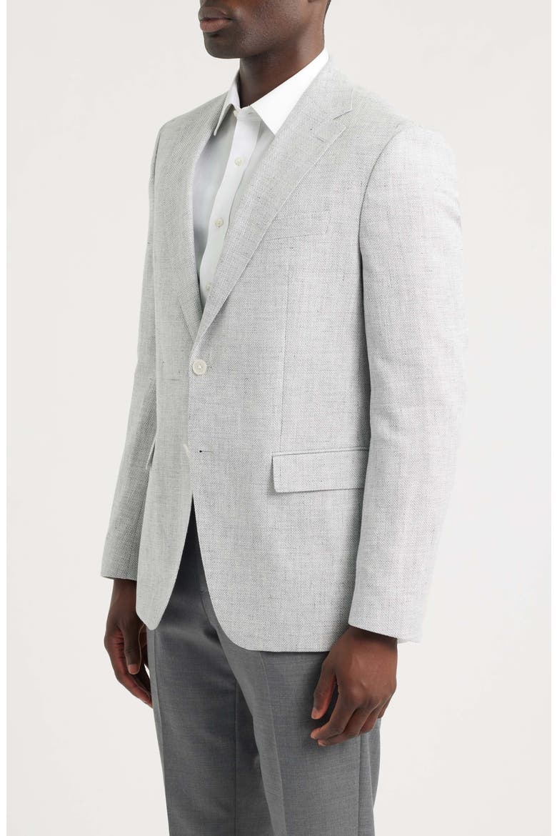 Hutson Slim Fit Grey Mélange Slub Linen & Cotton Blend Sport Coat, Alternate, color, OPEN GREY