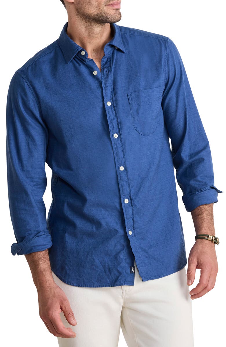 vineyard vines Cisco Solid Island Slub Cotton Button-Up Shirt, Main, color, Moonshine
