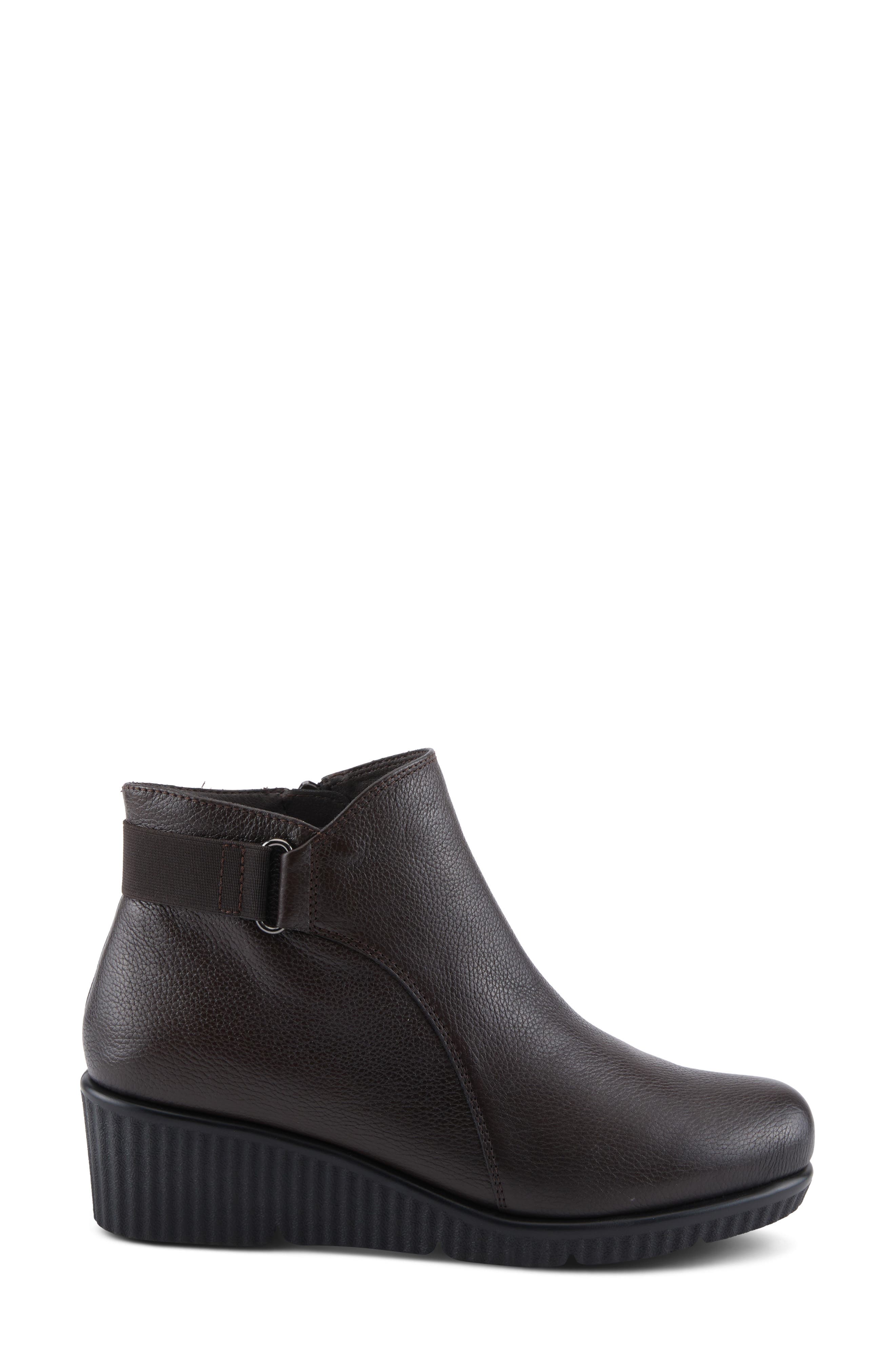 Spring Step Abruzzo Platform Wedge Bootie, Alternate, color, Dark Brown
