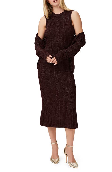 Marium Metallic Sparkle Midi Sweater Dress