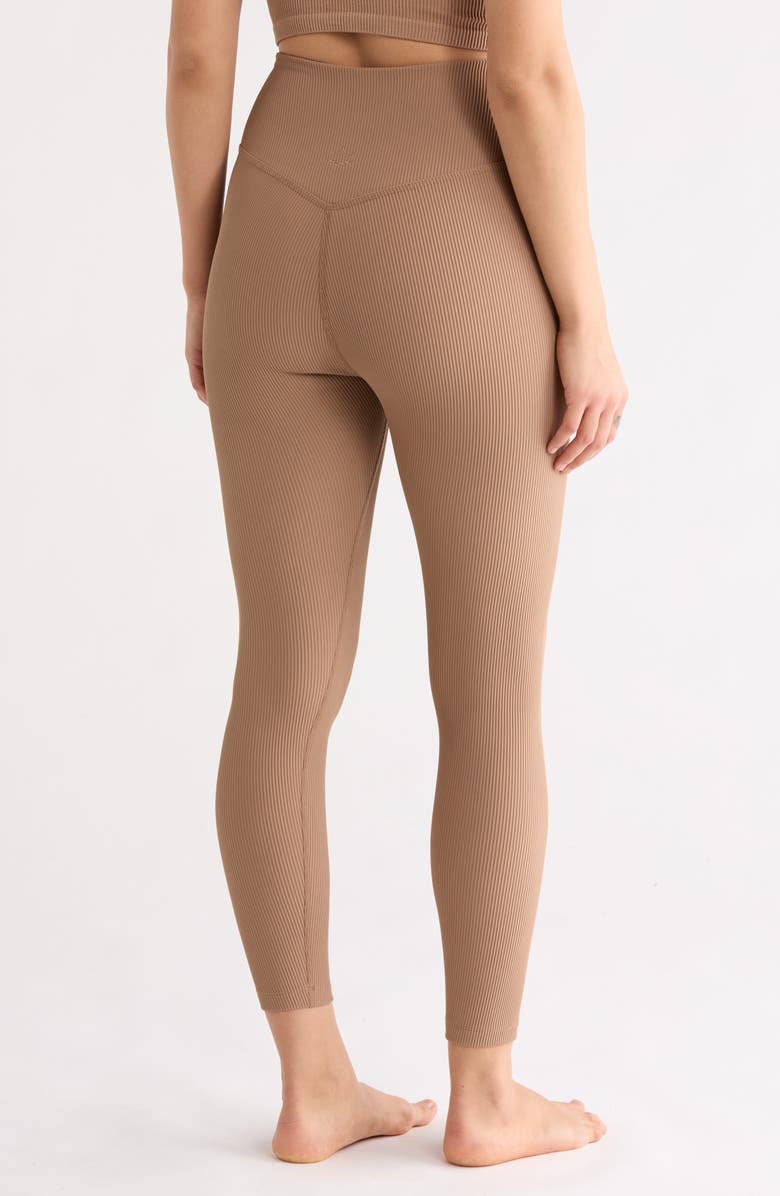 Beyond Yoga Impulse Ribbed Midi Leggings, Alternate, color, Desert Sand