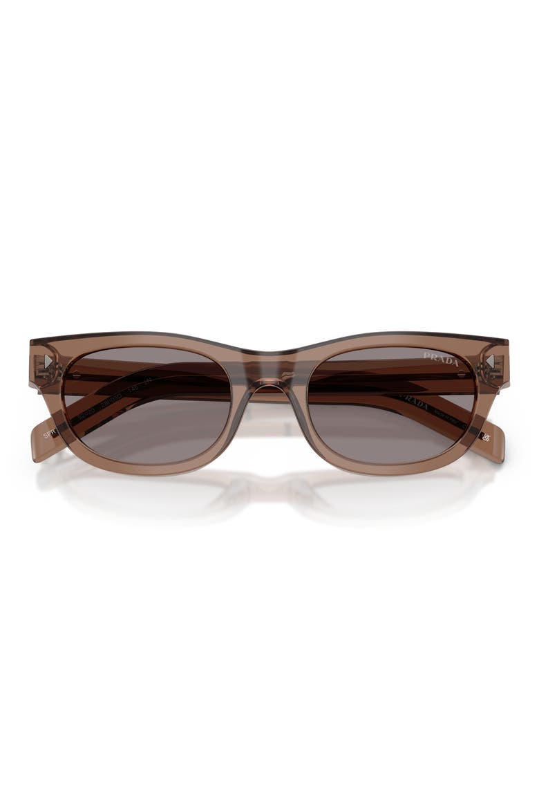 52mm Cat Eye Sunglasses, Alternate, color, TRANSPARENT CLAY / GREY