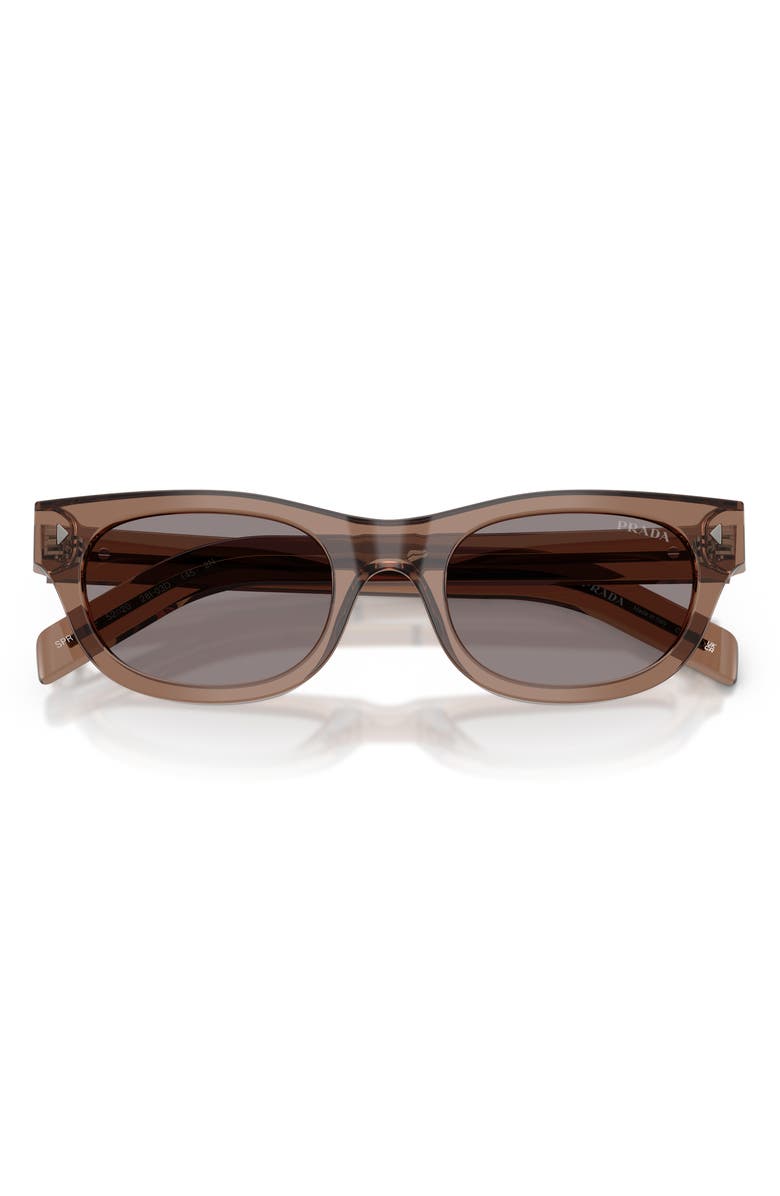 Prada 52mm Cat Eye Sunglasses, Alternate, color, Transparent Clay / Grey