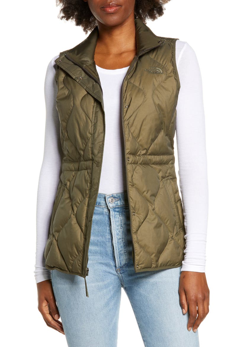 Westcliffe Water Repellent Down Vest, Main, color, NEW TAUPE GREEN