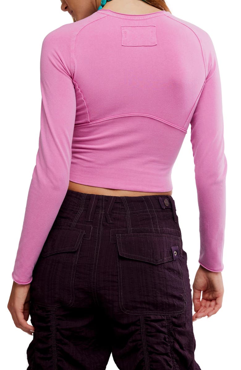 Free People Protagonist Long Sleeve Crop T-Shirt, Alternate, color, Double Bubble