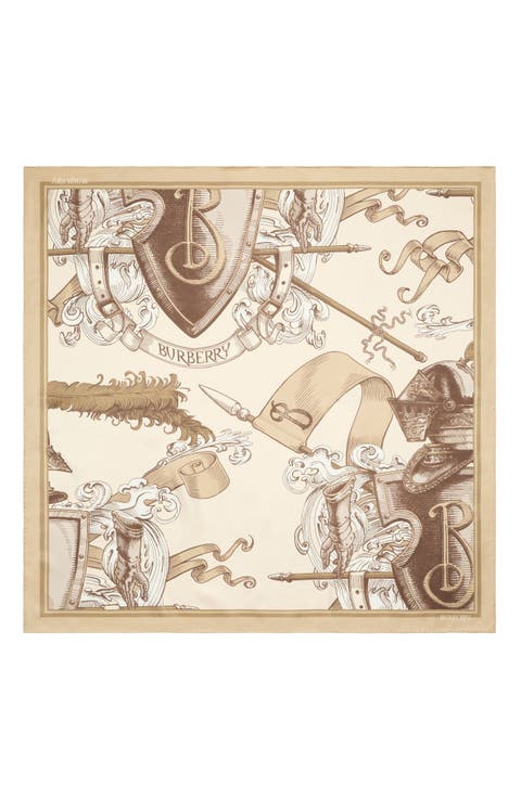 Etched Knight Square Silk Scarf