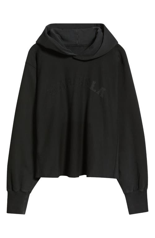 Maison Margiela Décortiqué Logo Raw Cut Fleece Hoodie In Black