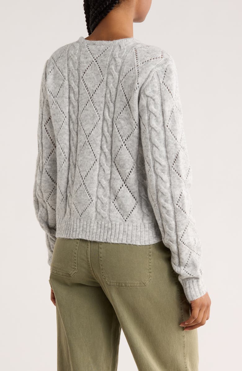 RDI Crewneck Cardigan, Alternate, color, Grey Cloud