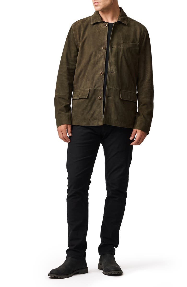 Rodd & Gunn Somerset Suede Shirt Jacket, Alternate, color, Olive