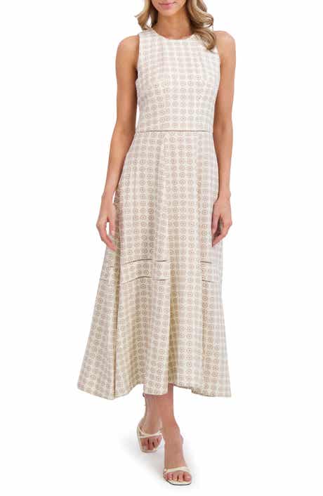 Ted Baker Geo Floral Sleeveless Linen Dress