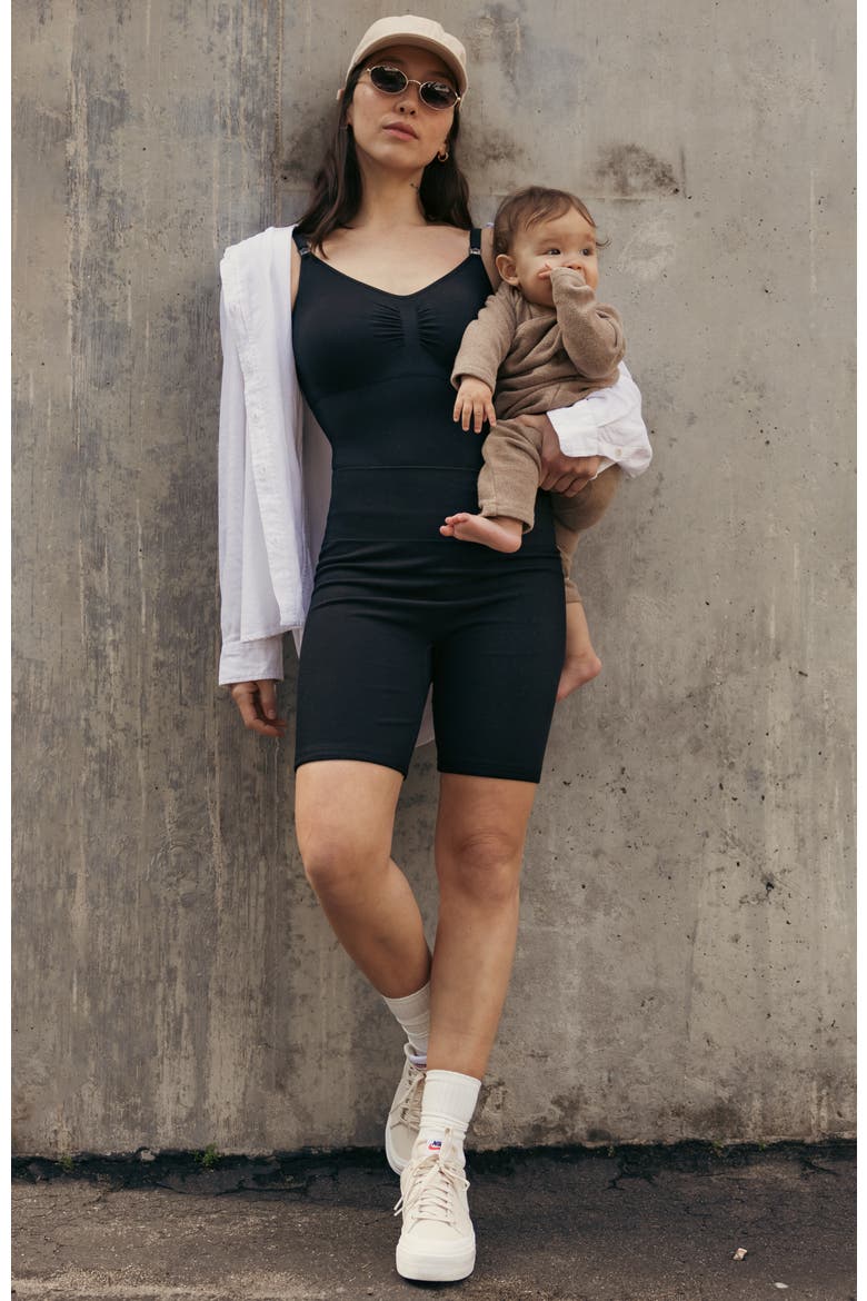 Sublime Maternity & Postpartum Bike Short, Alternate, color, BLACK