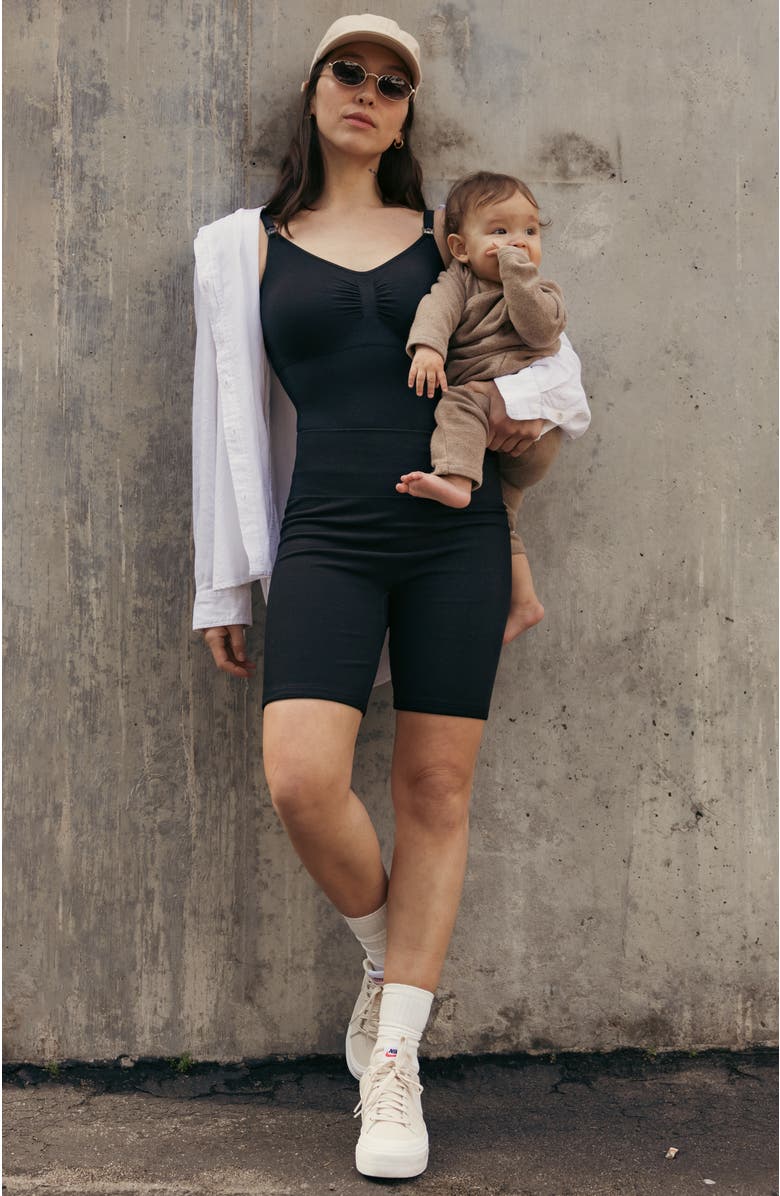 Kindred Bravely Sublime Maternity & Postpartum Bike Short, Alternate, color, Black