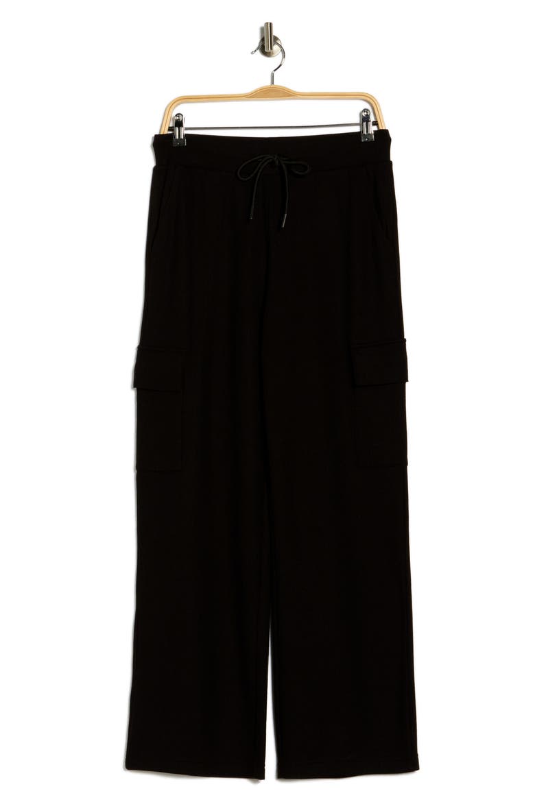 Waffle Knit Cargo Pants, Alternate, color, BLACK