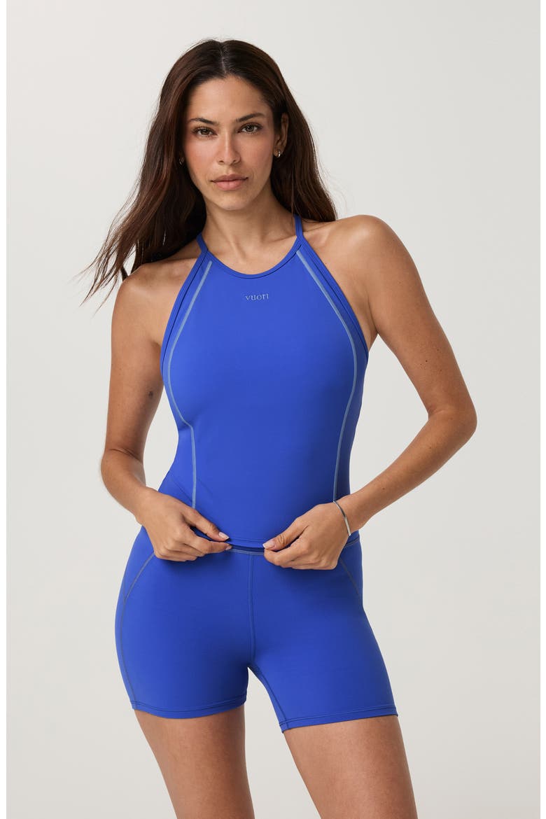 Allthefeels Linework Performance Tank, Alternate, color, ELECTRIC BLUE