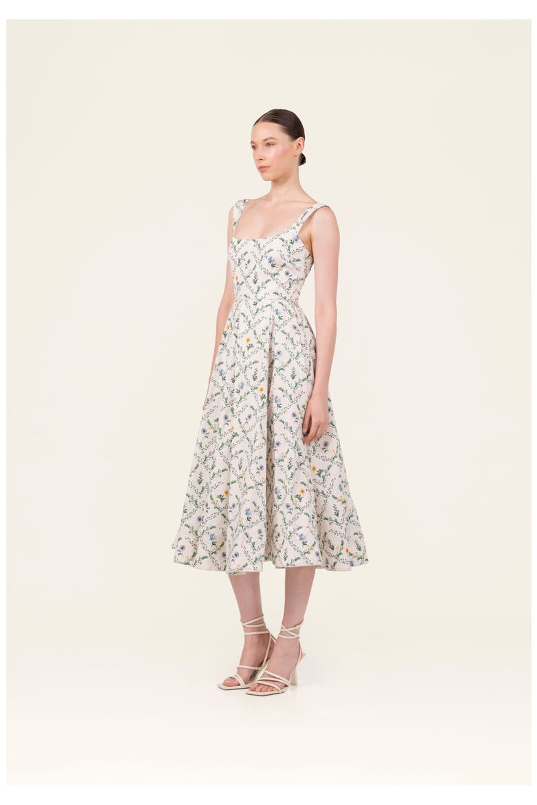 Alcaparra Brisa  Midi Dress, Alternate, color, Ivory