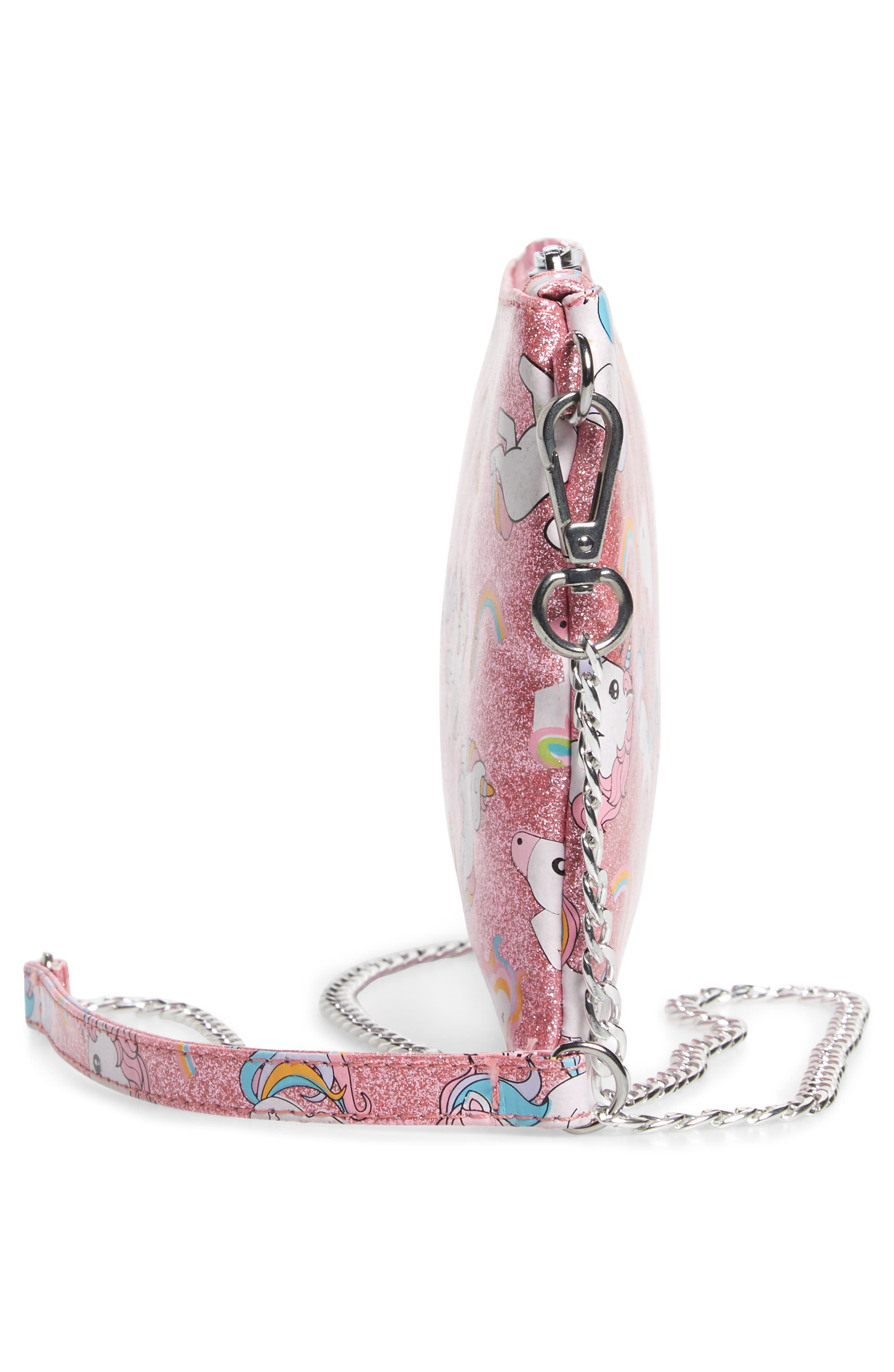 Bari Lynn Glitter Unicorn Shoulder Bag, Alternate, color, 