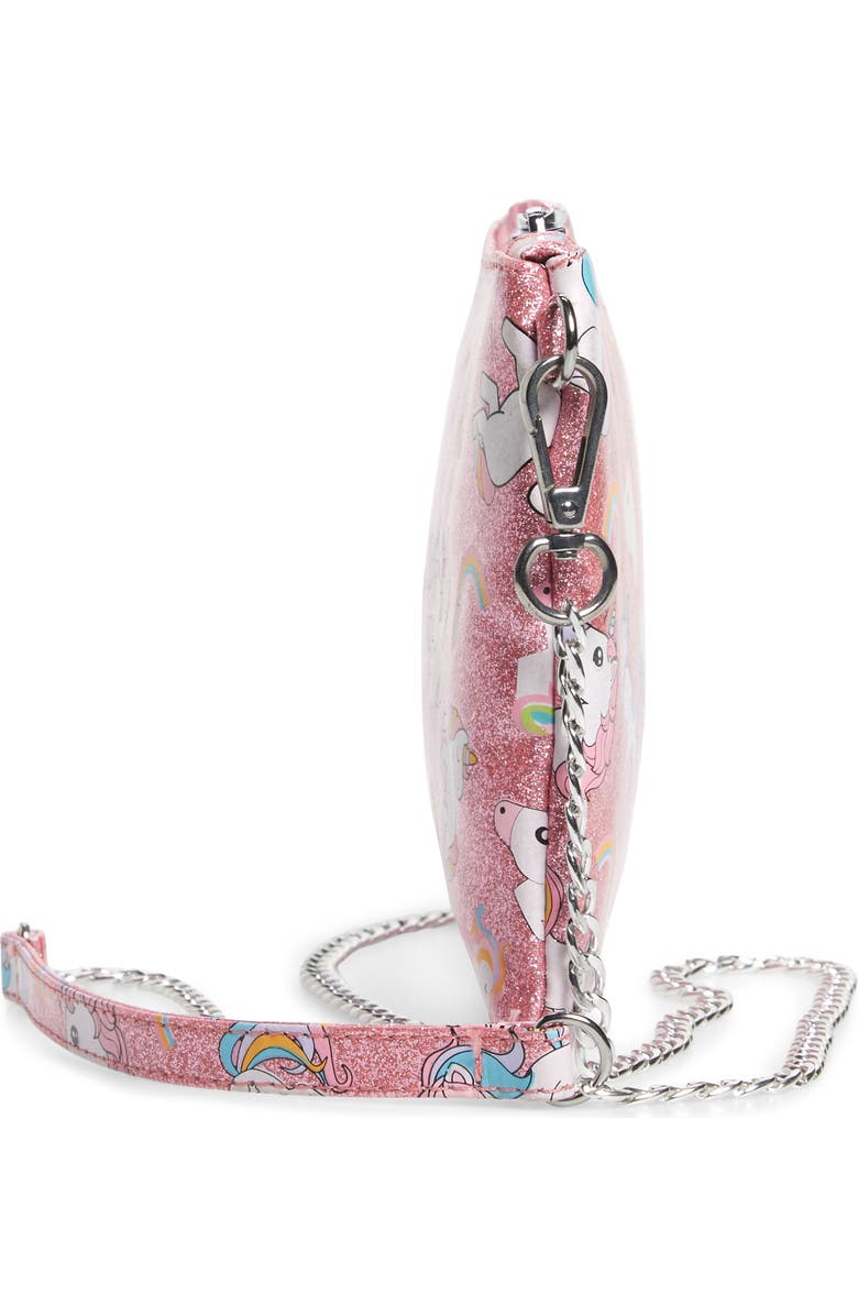 Bari Lynn Glitter Unicorn Shoulder Bag, Alternate, color,