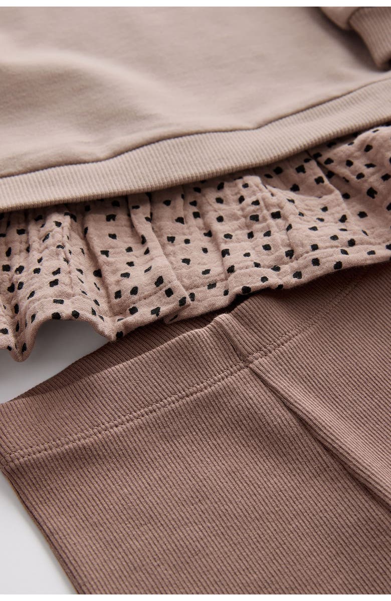 NEXT Kids' Ruffle Sweatshirt & Leggings Set, Alternate, color, Beige