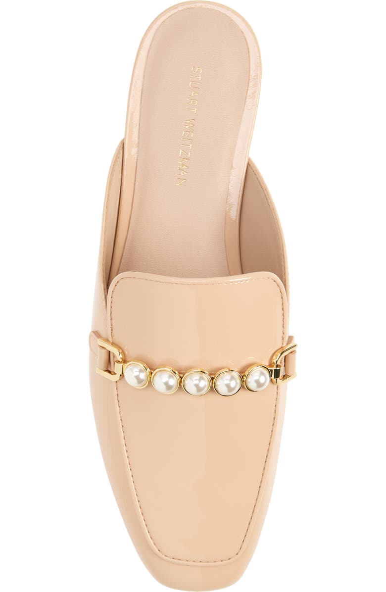 Stuart Weitzman Perla Imitation Pearl Mule, Alternate, color, Golden Beige