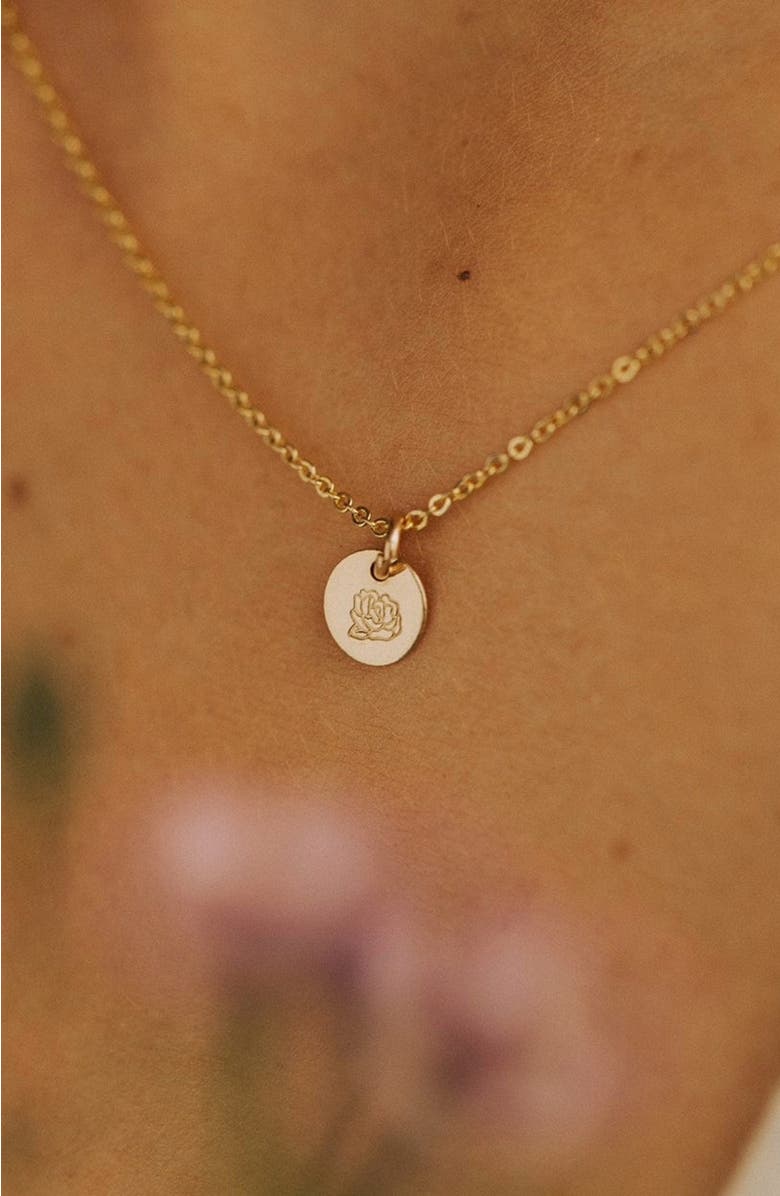 MADE BY MARY September Birth Flower Necklace, Alternate, color, Silver