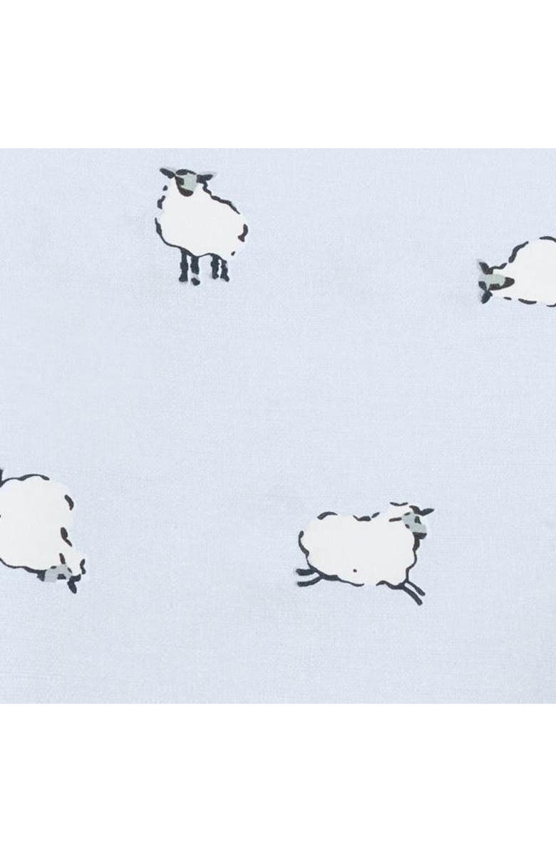 POPPY AND FRITZ Sheep Print 200 Thread Count Cotton Percale Sheet Set, Alternate, color, Light Pastel Blue