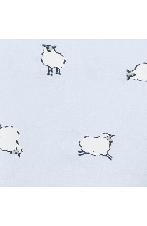 Poppy & Fritz Poppy And Fritz Sheep Print 200 Thread Count Cotton Percale Sheet Set In Blue