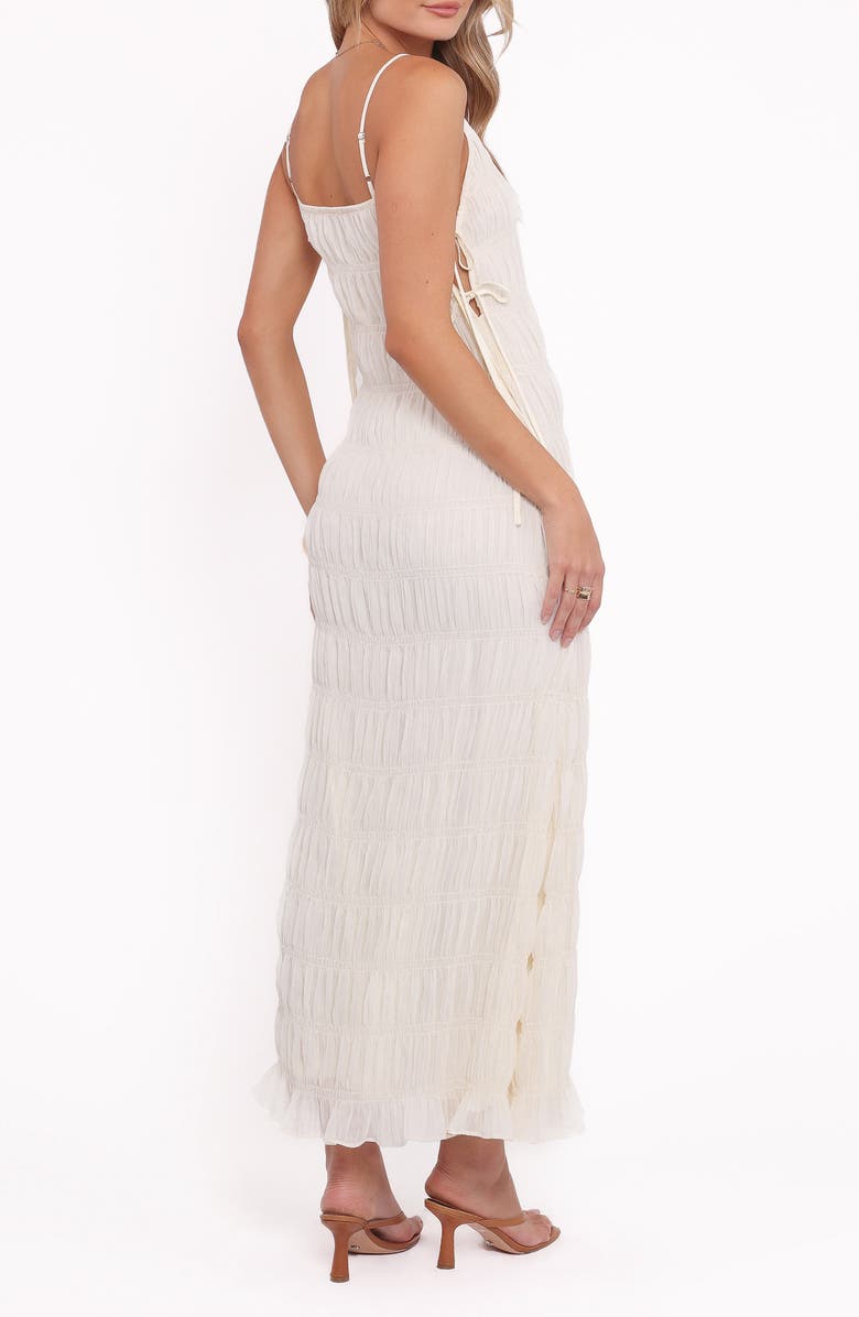 Petal & Pup Seraphine Shirred Sleeveless Maxi Dress, Alternate, color, Cream