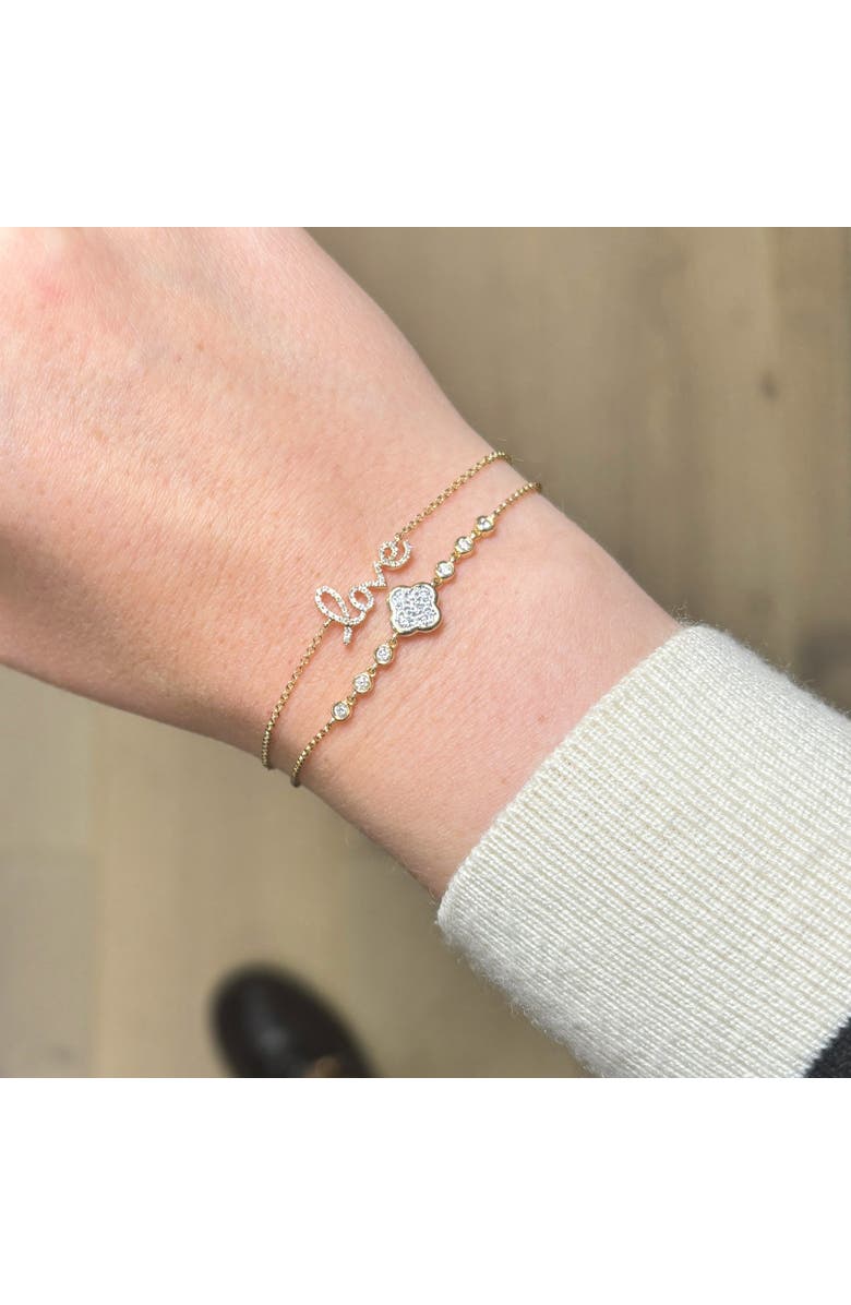 The Lovery Fine Jewelry Diamond Script Love Bracelet, Alternate, color, Yellow Gold
