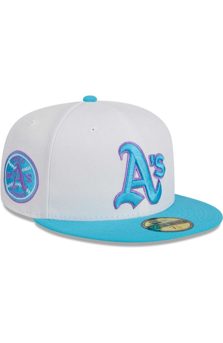 New Era Men's New Era White Oakland Athletics Vice 59FIFTY Fitted Hat, Main, color, White
