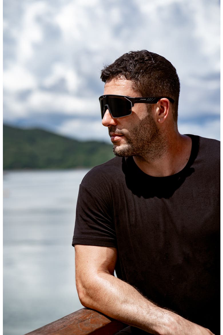 Music Shield Slider HVL Sunglasses, Alternate, color, Smoke Lenses