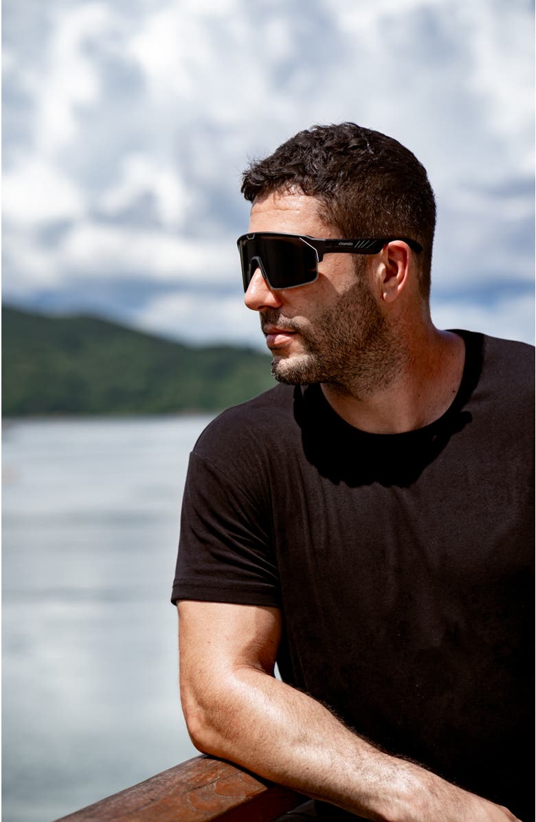 Chamelo Music Shield Slider HVL Sunglasses, Alternate, color, Smoke Lenses