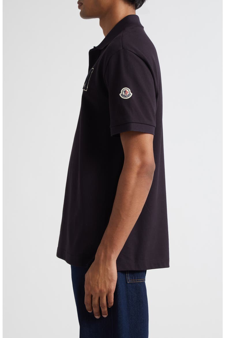 Varsity Monogram Cotton Piqué Polo, Alternate, color, NAVY BLUE