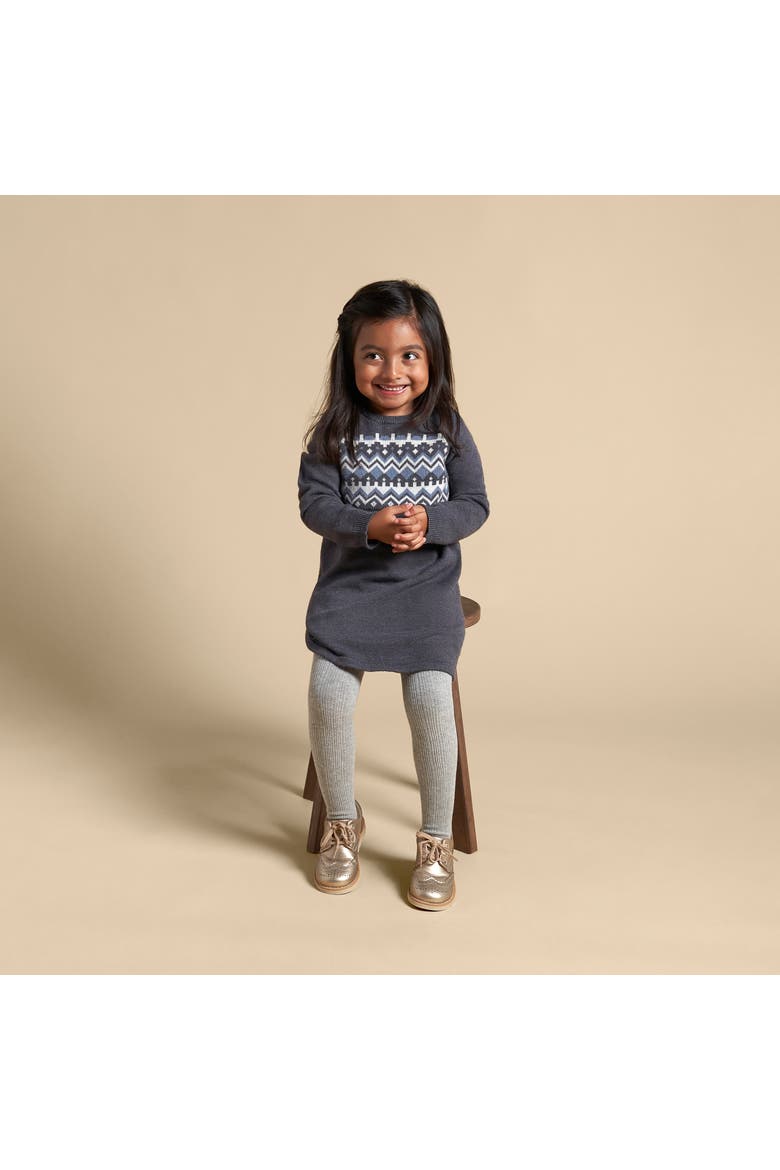 Dark Grey Heather Fair Isle Dress, Alternate, color, Dark Grey
