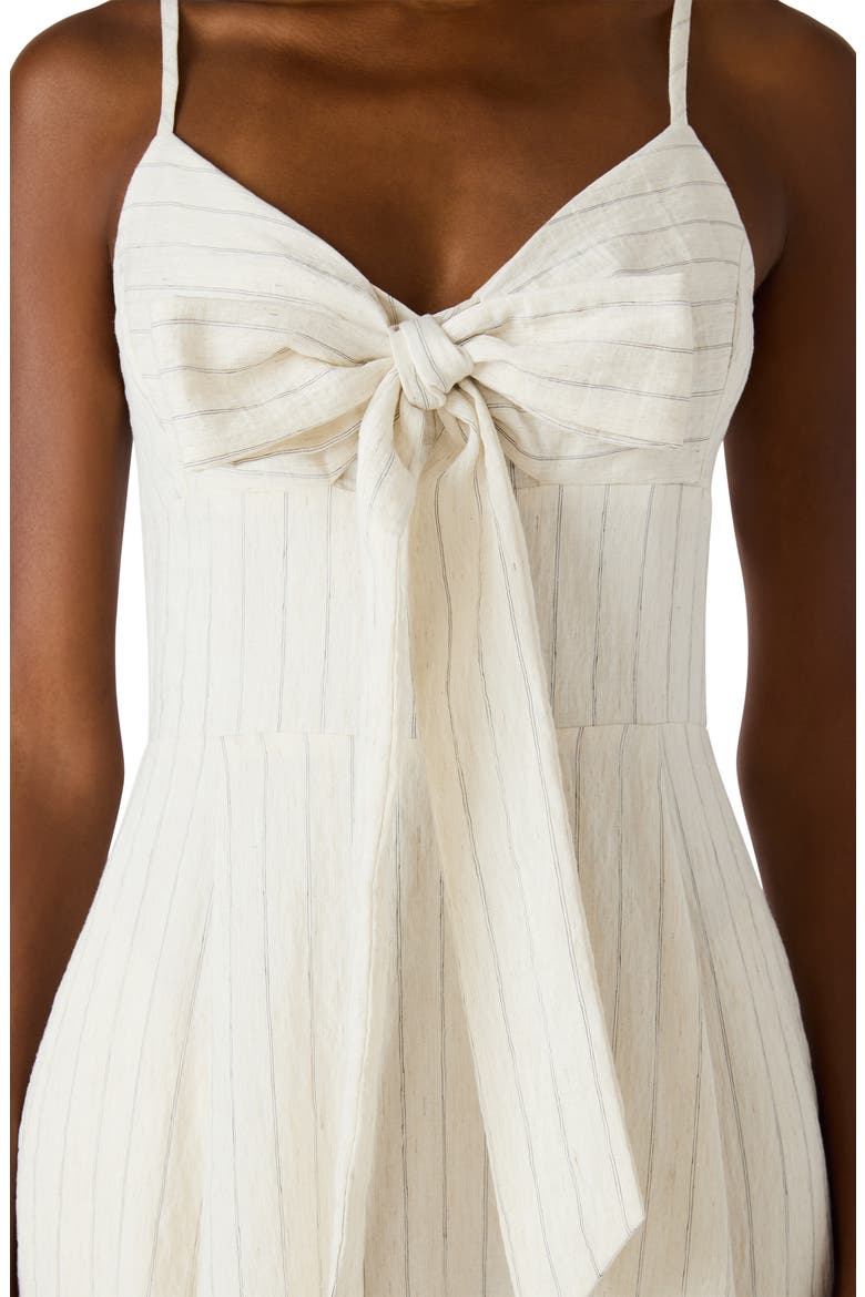 Luna Bow Front Sleeveless Midi Dress, Alternate, color, HEATHER LINEN