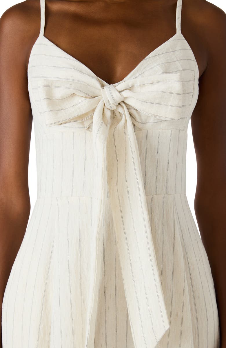 Steve Madden Luna Bow Front Sleeveless Midi Dress, Alternate, color, Heather Linen