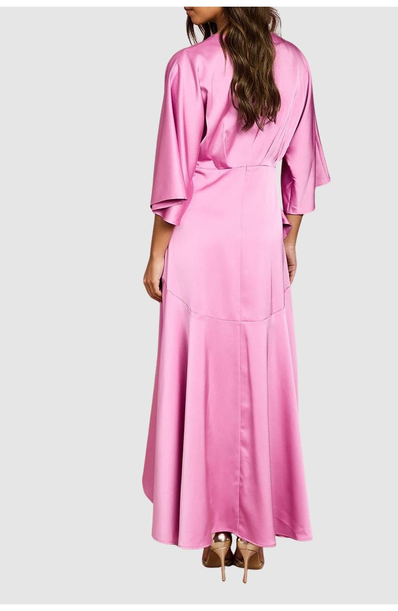Coast Satin Back Crepe Ruffle Wrap Midi Dress, Alternate, color, Pink